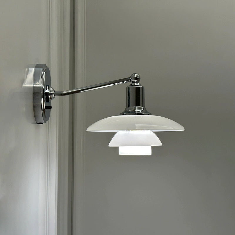 Aplique de pared WOMO de cristal blanco estilo moderno de mediados de siglo - WM6123