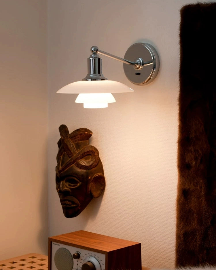 Aplique de pared WOMO de cristal blanco estilo moderno de mediados de siglo - WM6123