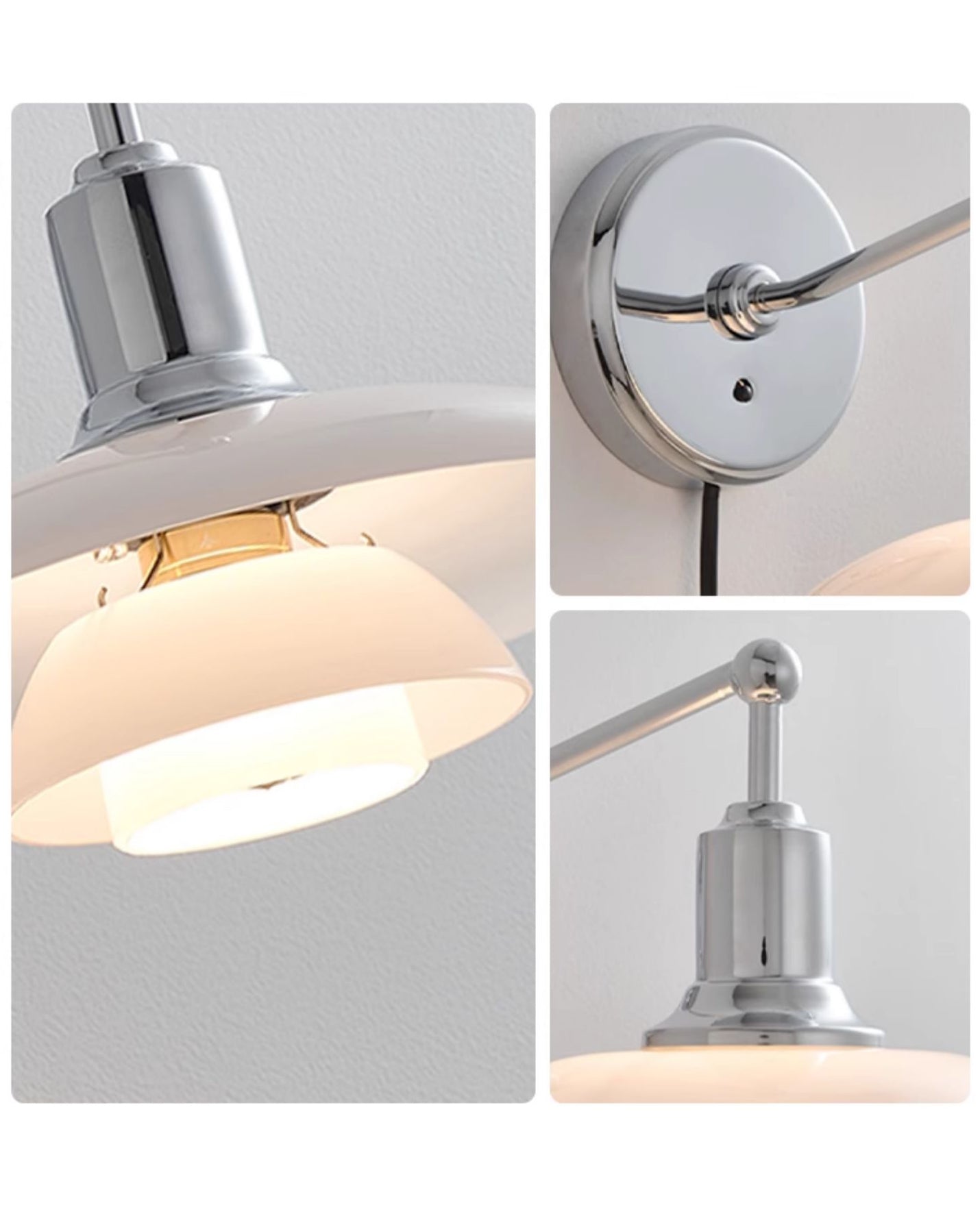 Aplique de pared WOMO de cristal blanco estilo moderno de mediados de siglo - WM6123