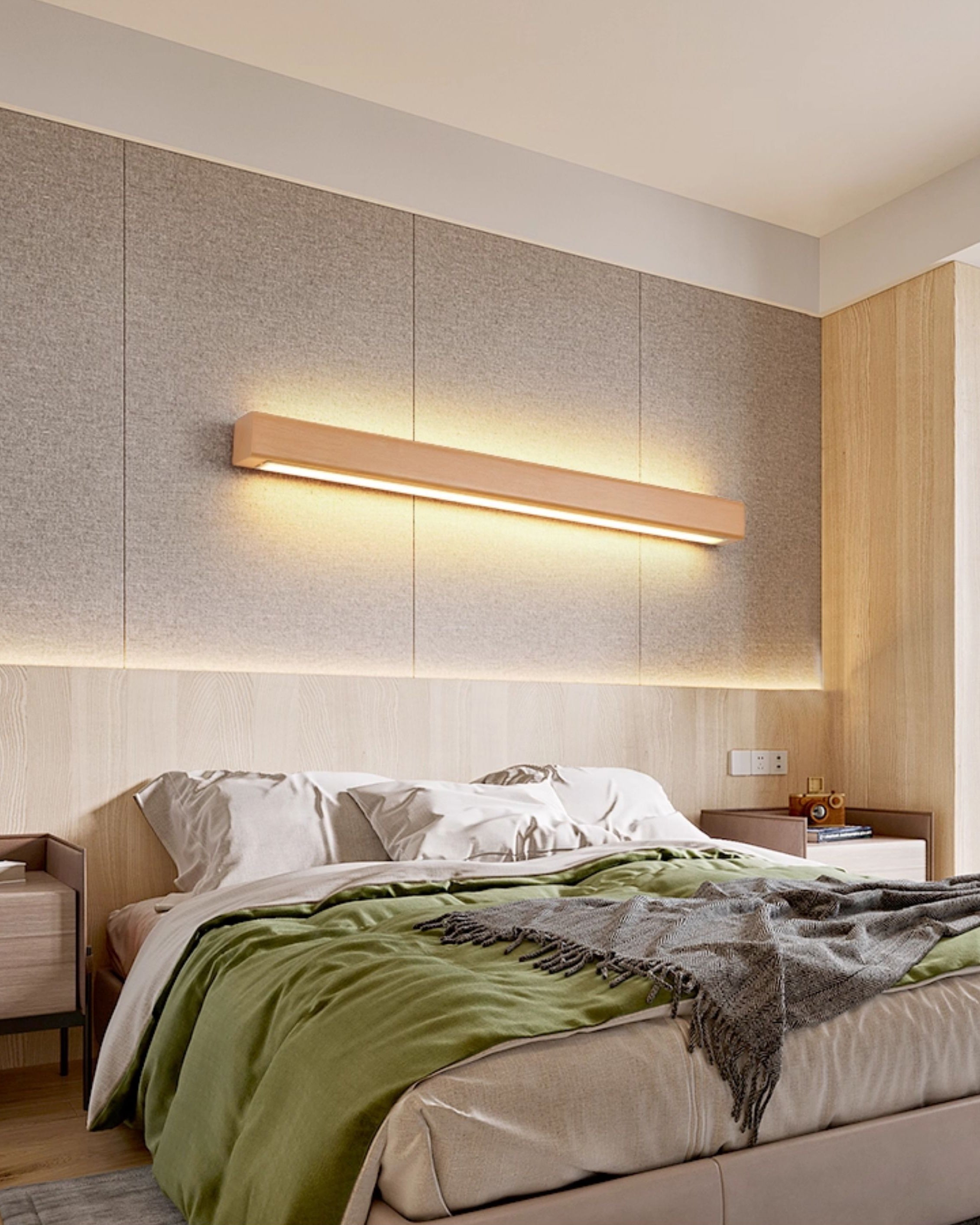 Aplique de pared lineal de madera WOMO-WM6126