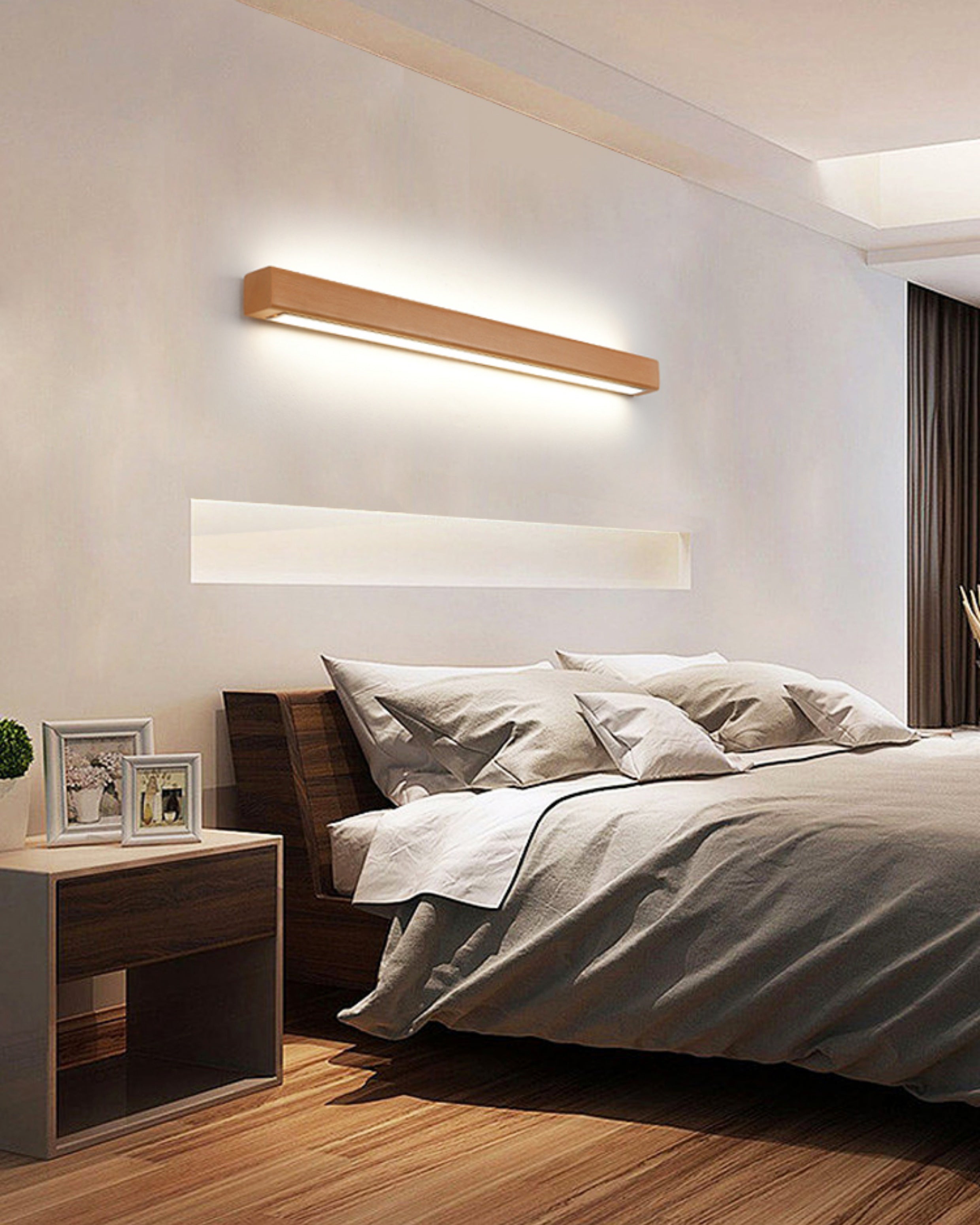 Aplique de pared lineal de madera WOMO-WM6126