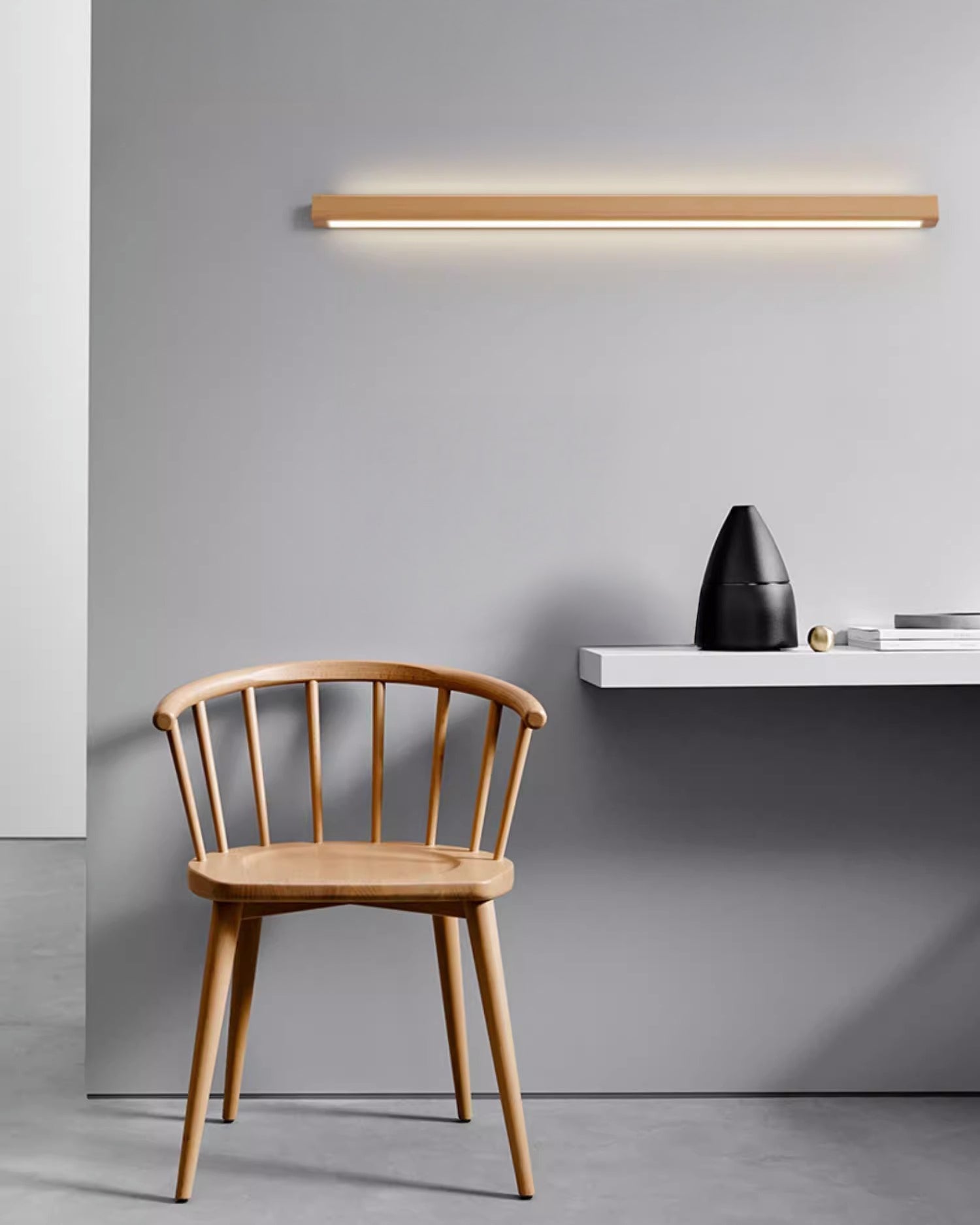 Aplique de pared lineal de madera WOMO-WM6126
