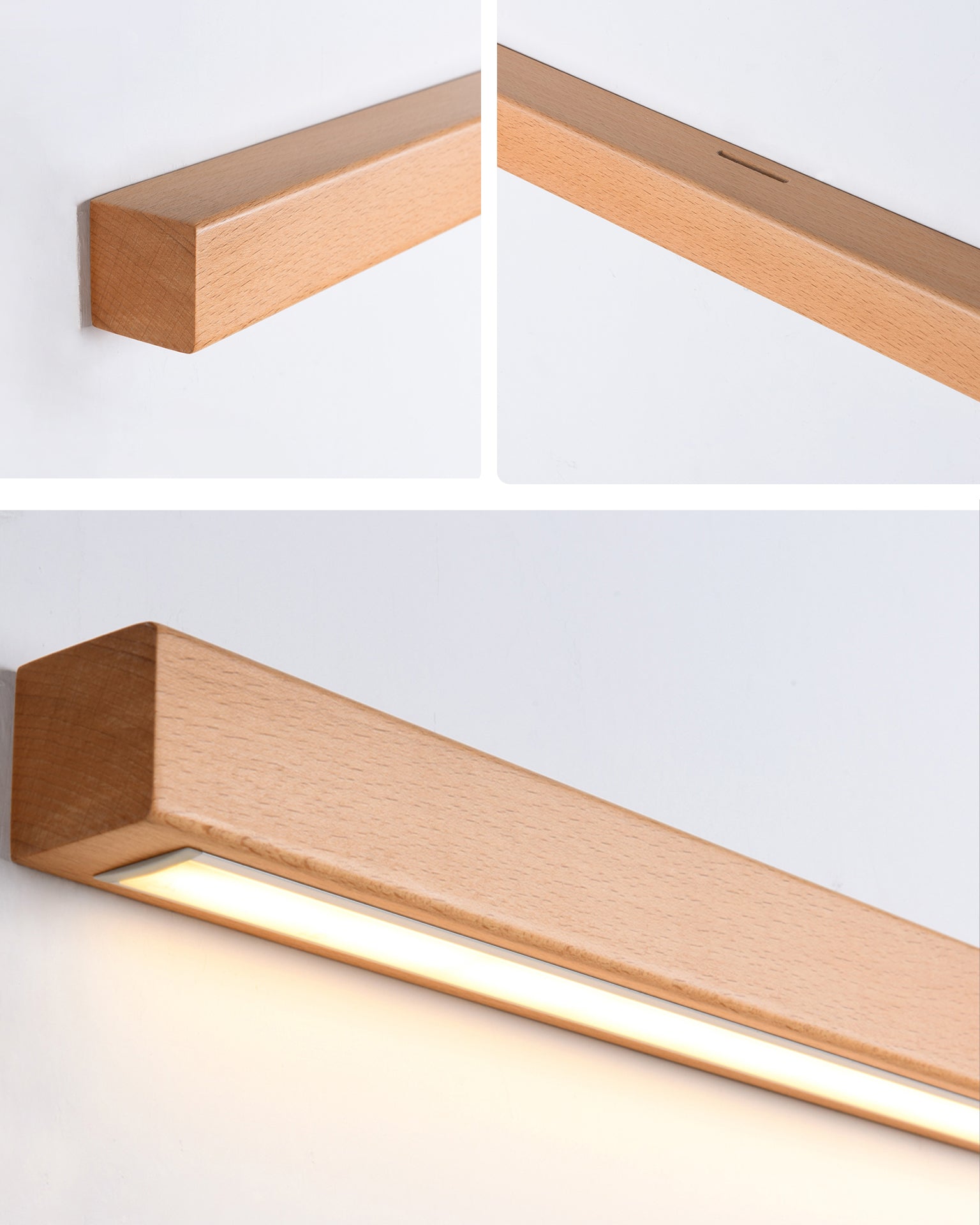 Aplique de pared lineal de madera WOMO-WM6126