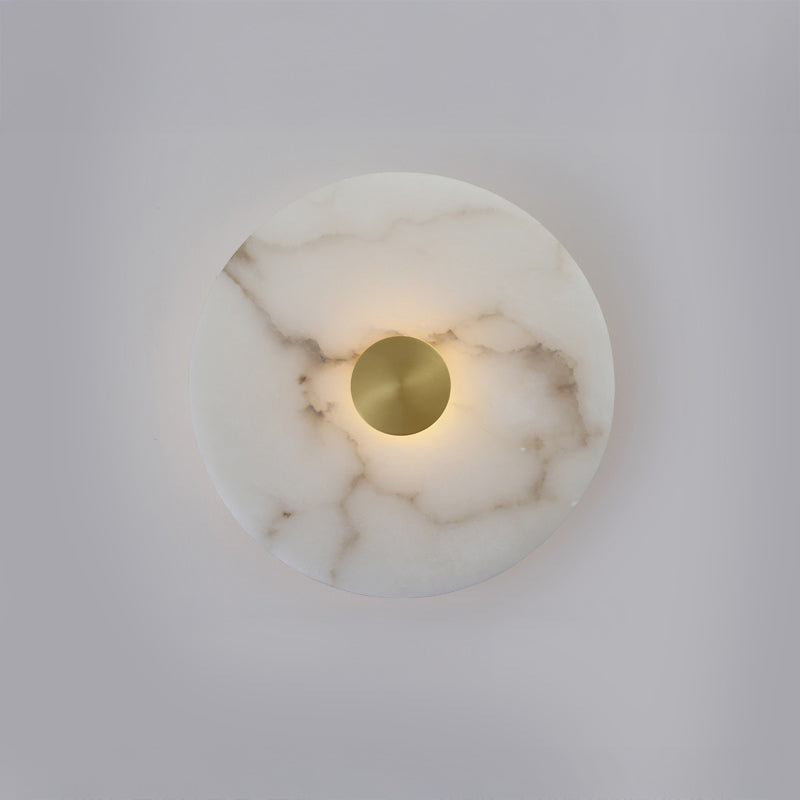 Aplique de pared WOMO Art Deco con disco de alabastro - WM6128