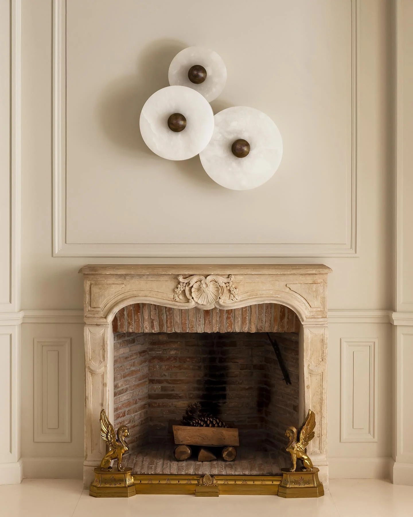 Aplique de pared WOMO Art Deco con disco de alabastro - WM6128