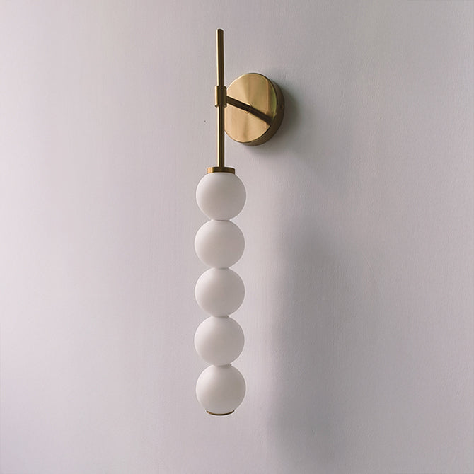 Aplique de pared alto WOMO con globo de cristal blanco - WM6141