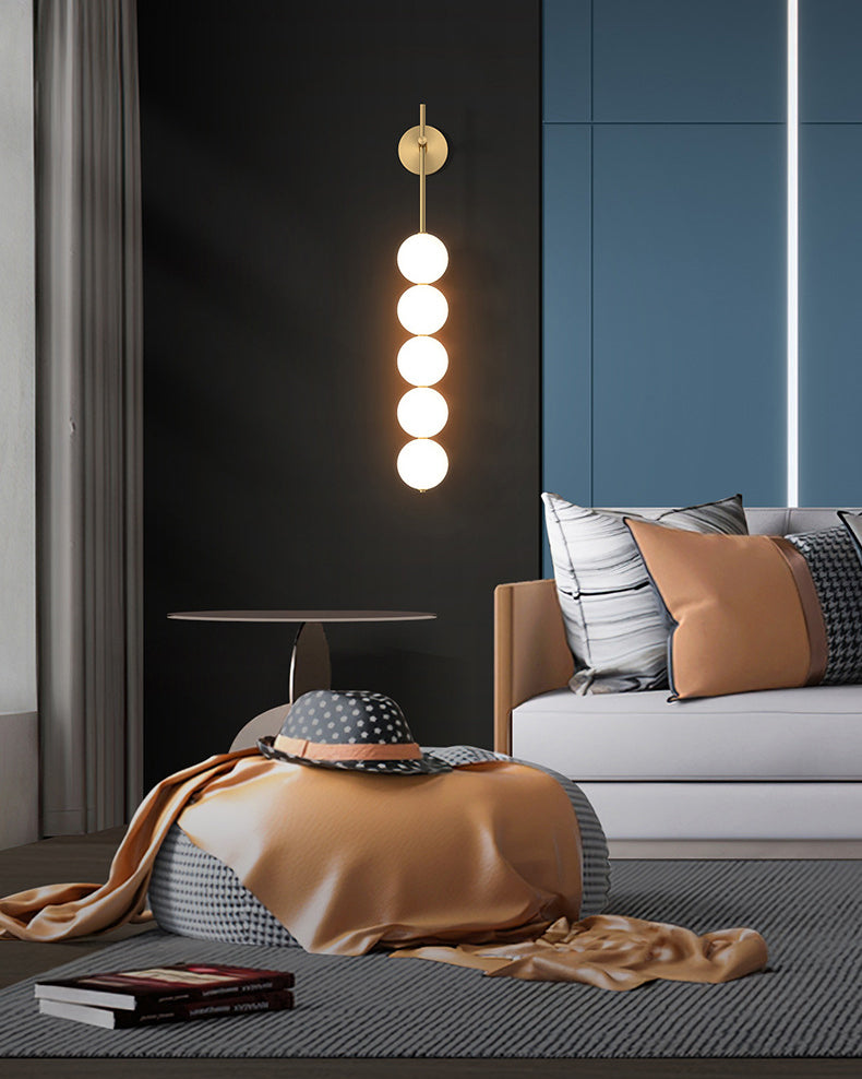 Aplique de pared alto WOMO con globo de cristal blanco - WM6141