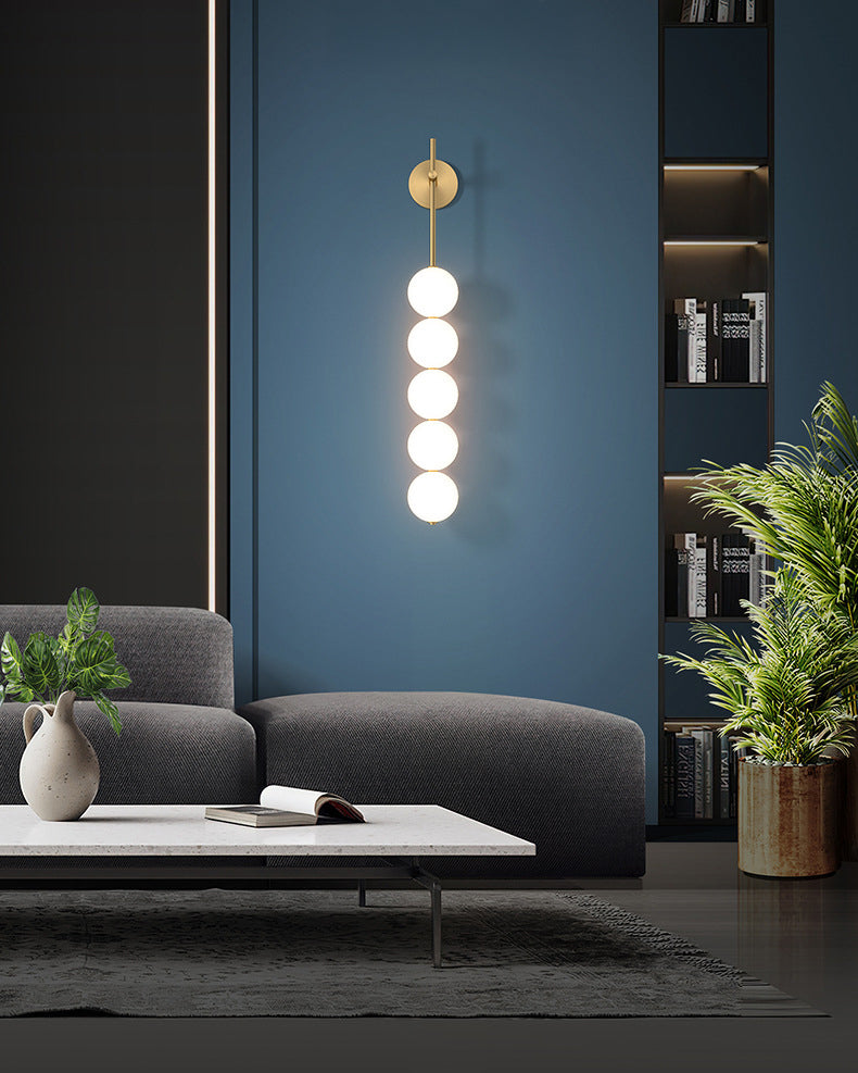 Aplique de pared alto WOMO con globo de cristal blanco - WM6141