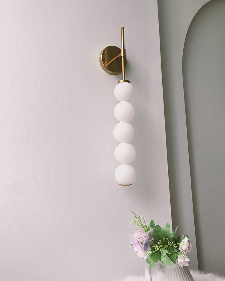 Aplique de pared alto WOMO con globo de cristal blanco - WM6141