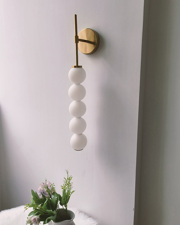 Aplique de pared alto WOMO con globo de cristal blanco - WM6141