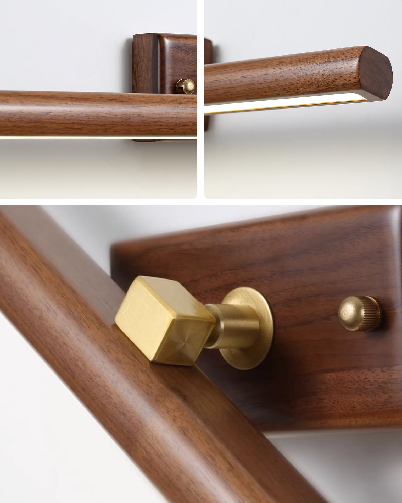 Aplique de pared lineal ajustable WOMO de nogal - WM6127