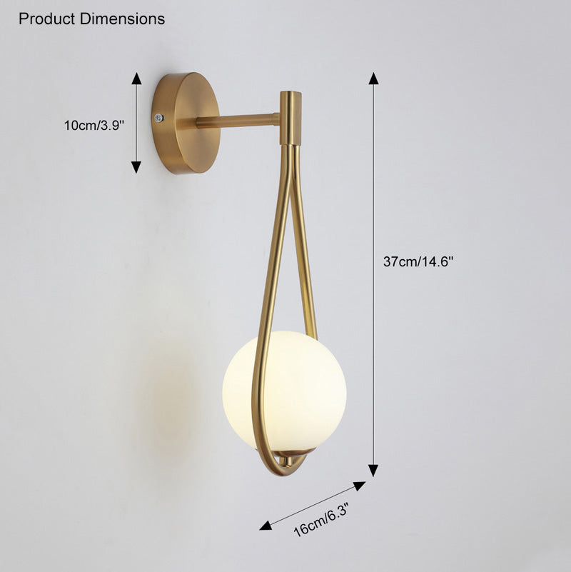Aplique de pared WOMO con globo de cristal en forma de lágrima - WM6022