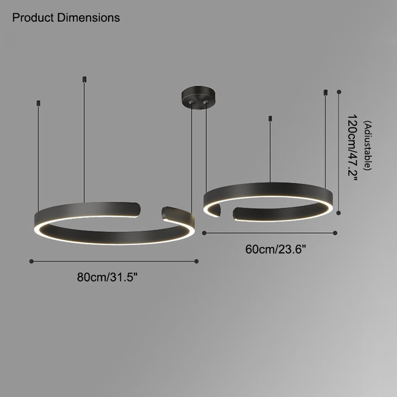 WOMO Lámparas Colgantes Anillo LED Negro/Dorado-WM2009