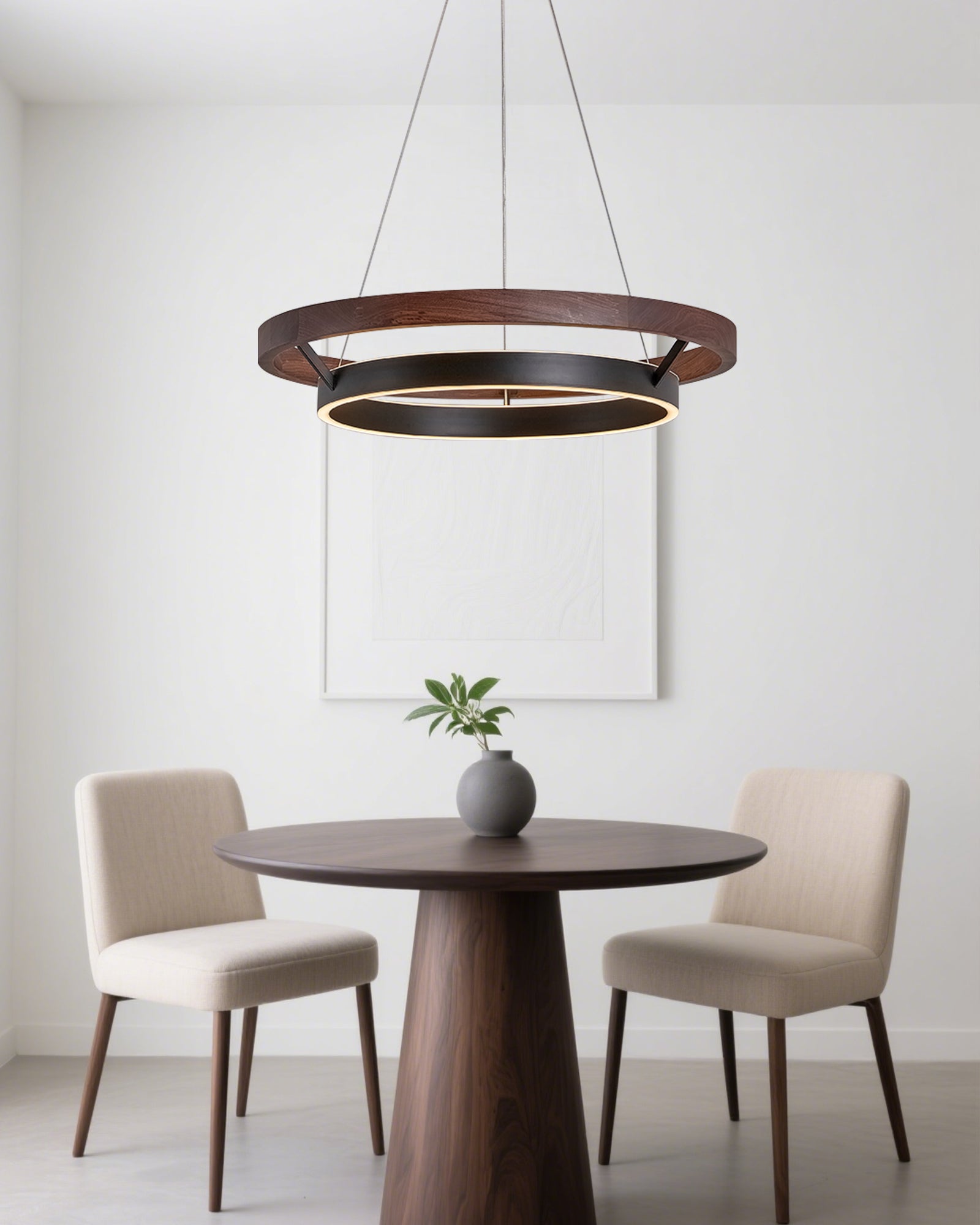 WOMO Lámparas Colgantes LED Circular de Madera - WM2492