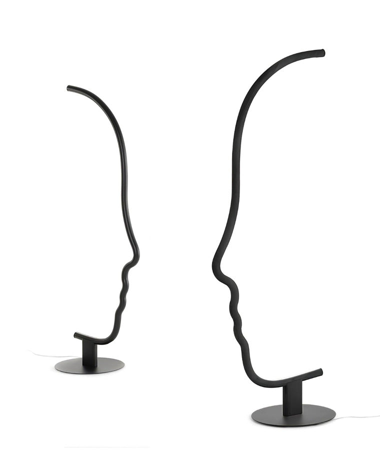 Lámpara de pie escultural con perfil facial WOMO-WM7002