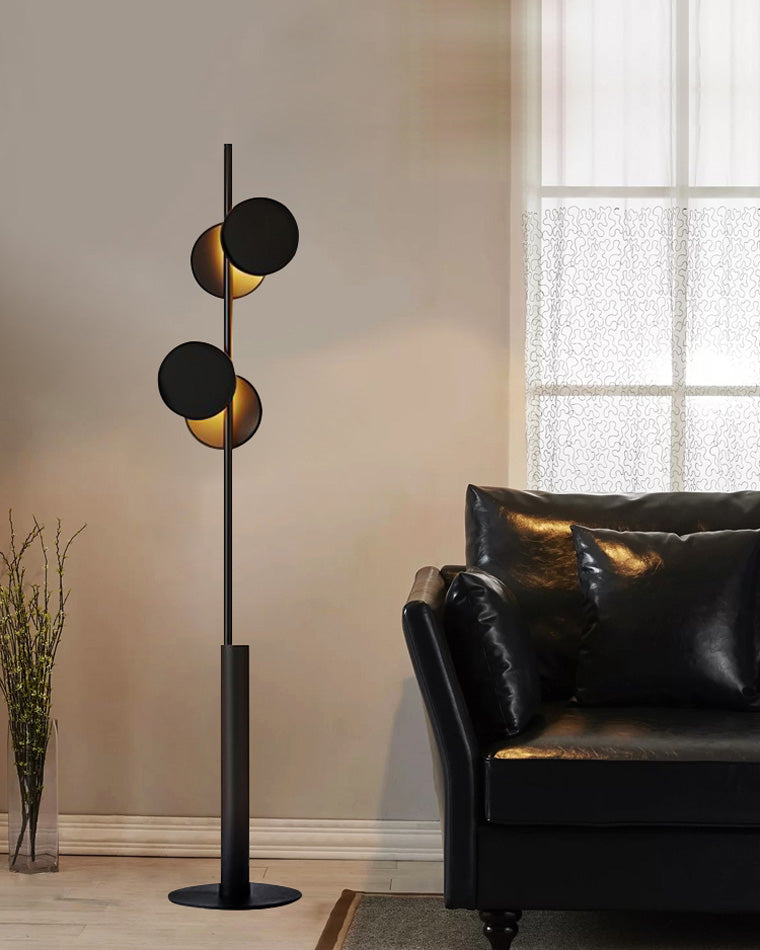 Lámpara de pie WOMO negra con poste - WM7037