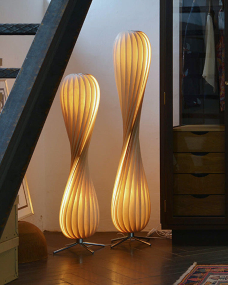 WOMO Lámpara de pie de madera Twisted Tower - WM7044