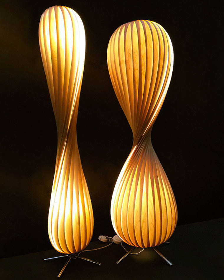 WOMO Lámpara de pie de madera Twisted Tower - WM7044