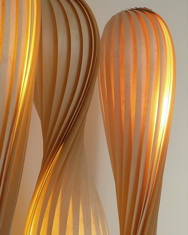 WOMO Lámpara de pie de madera Twisted Tower - WM7044