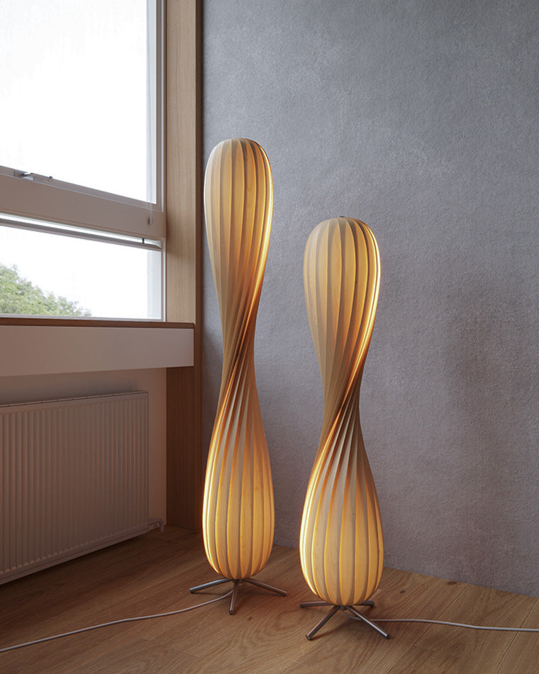 WOMO Lámpara de pie de madera Twisted Tower - WM7044