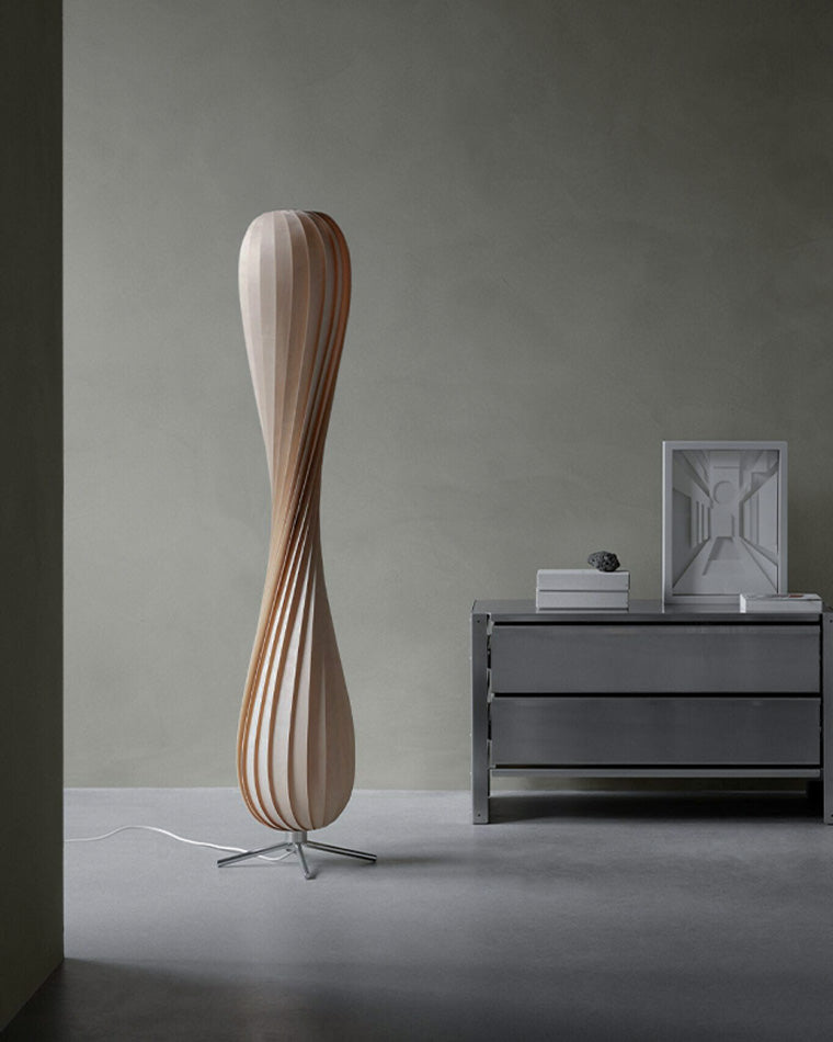 WOMO Lámpara de pie de madera Twisted Tower - WM7044