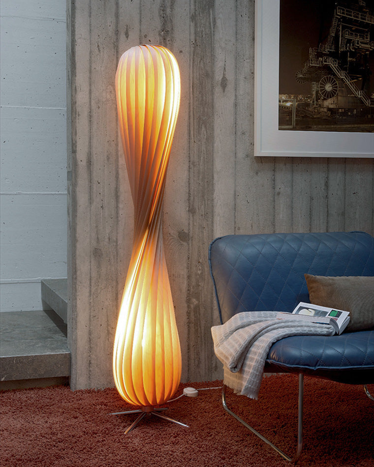 WOMO Lámpara de pie de madera Twisted Tower - WM7044
