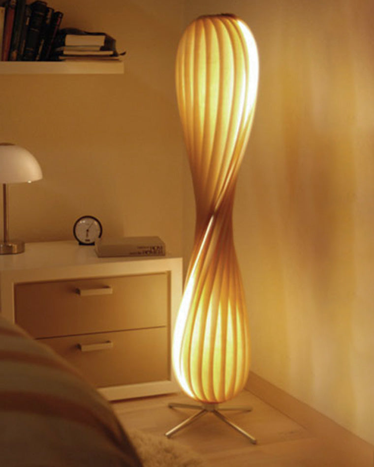 WOMO Lámpara de pie de madera Twisted Tower - WM7044