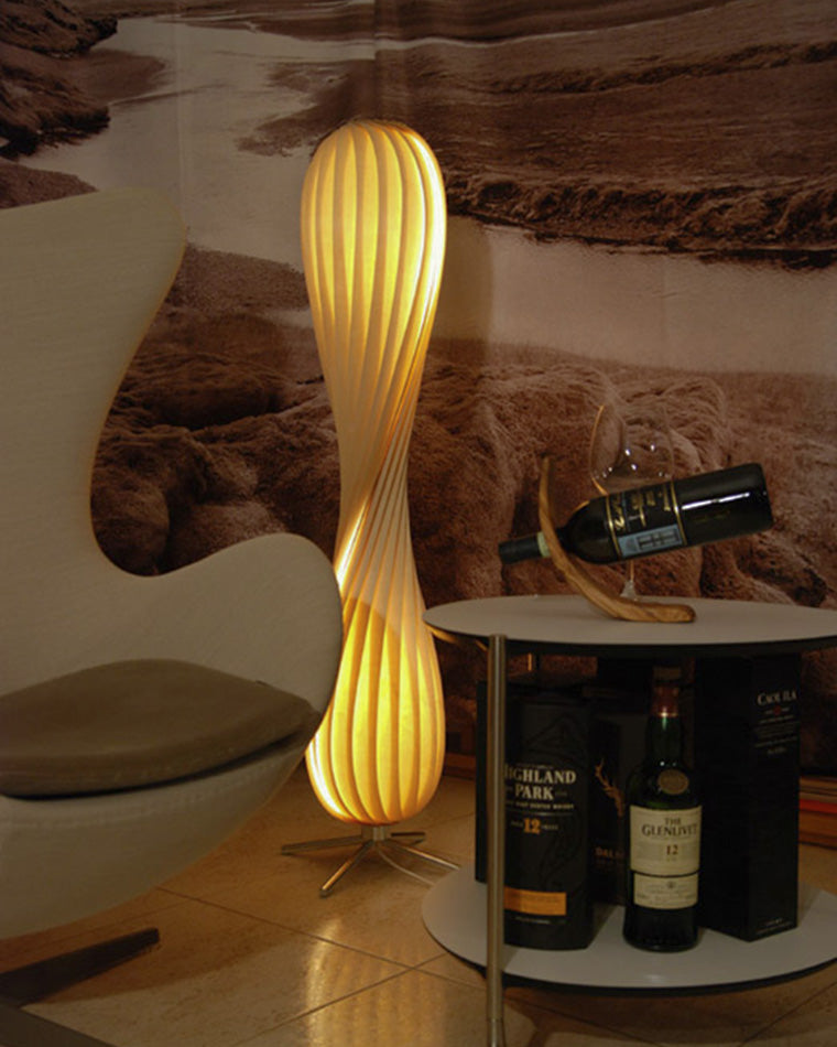 WOMO Lámpara de pie de madera Twisted Tower - WM7044