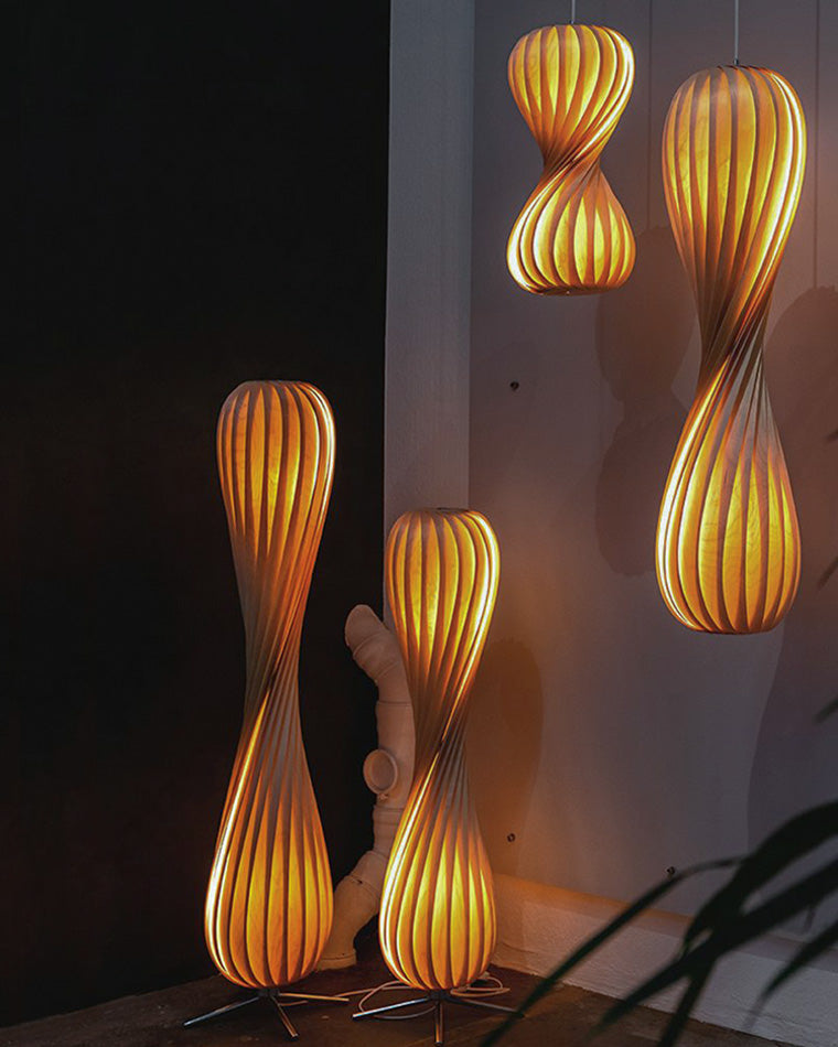 WOMO Lámpara de pie de madera Twisted Tower - WM7044
