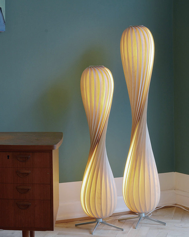WOMO Lámpara de pie de madera Twisted Tower - WM7044