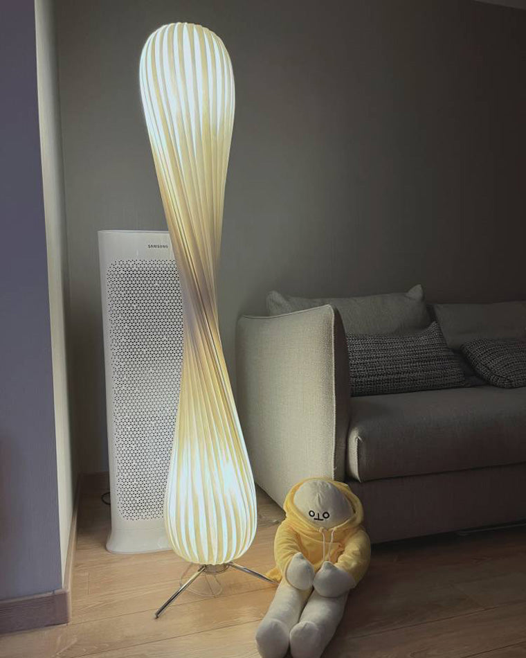 WOMO Lámpara de pie de madera Twisted Tower - WM7044