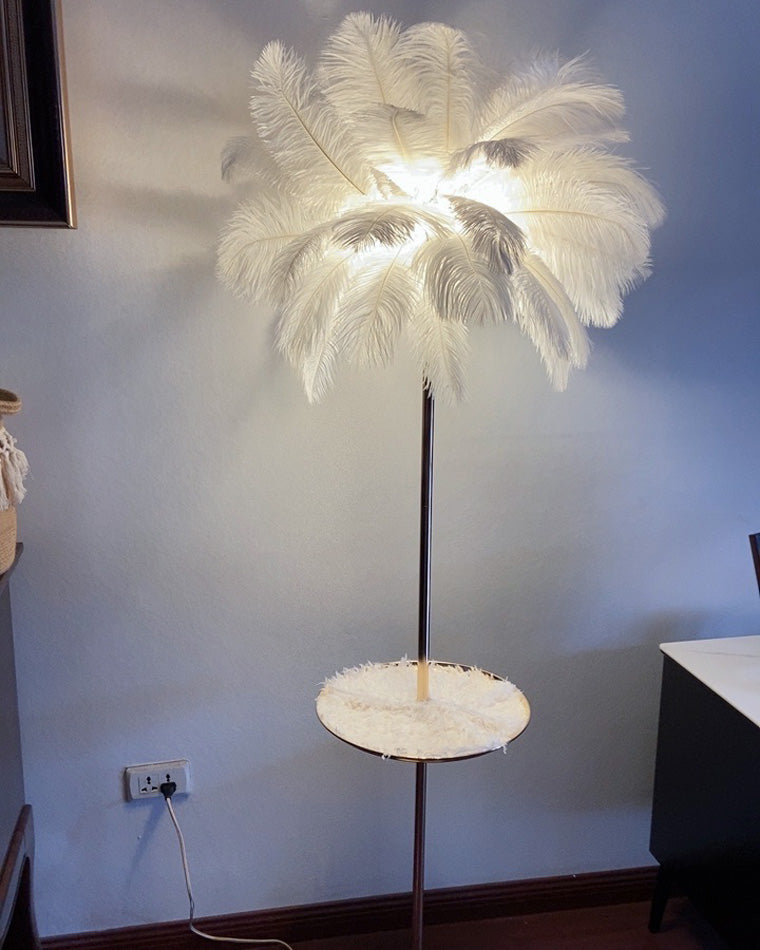 WOMO Lámpara de pie con forma de palmera y bandeja - WM7052
