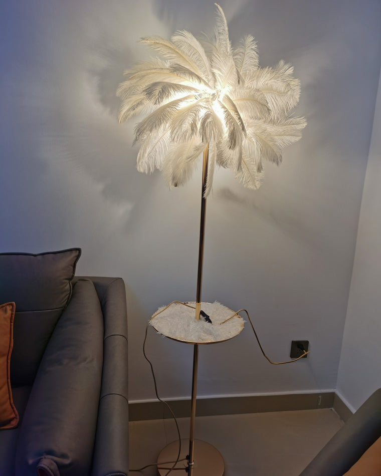 WOMO Lámpara de pie con forma de palmera y bandeja - WM7052