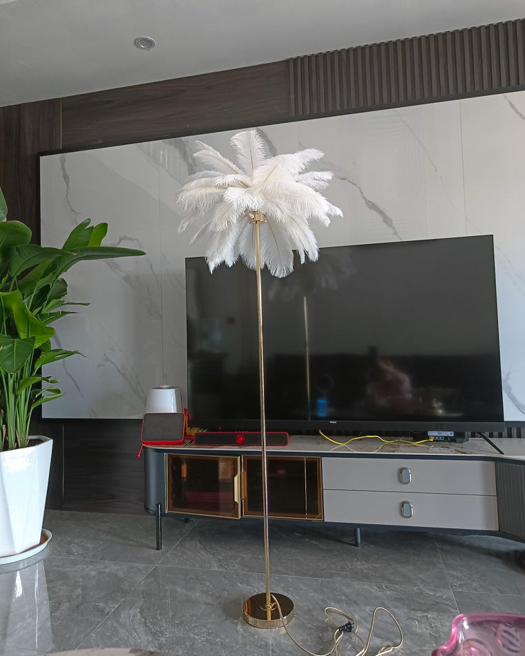 WOMO Lámpara de pie con forma de palmera y bandeja - WM7052