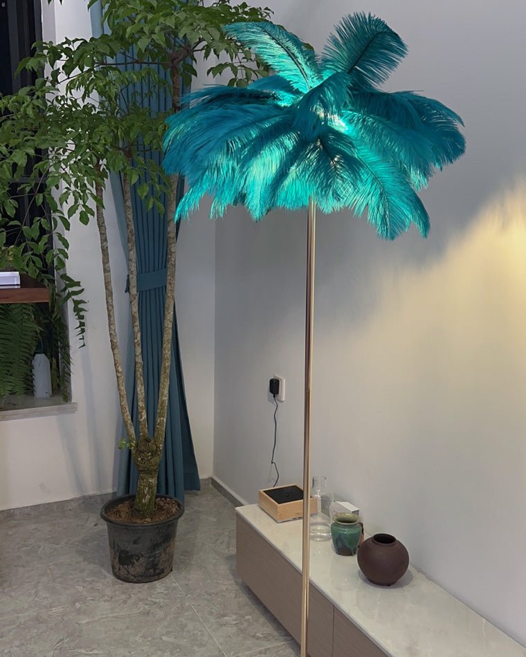 WOMO Lámpara de pie con forma de palmera y bandeja - WM7052