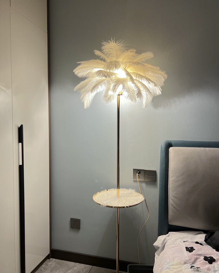 WOMO Lámpara de pie con forma de palmera y bandeja - WM7052