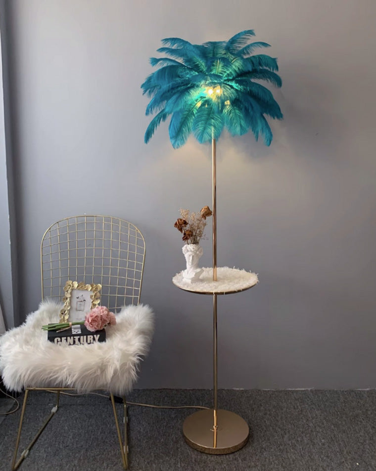 WOMO Lámpara de pie con forma de palmera y bandeja - WM7052