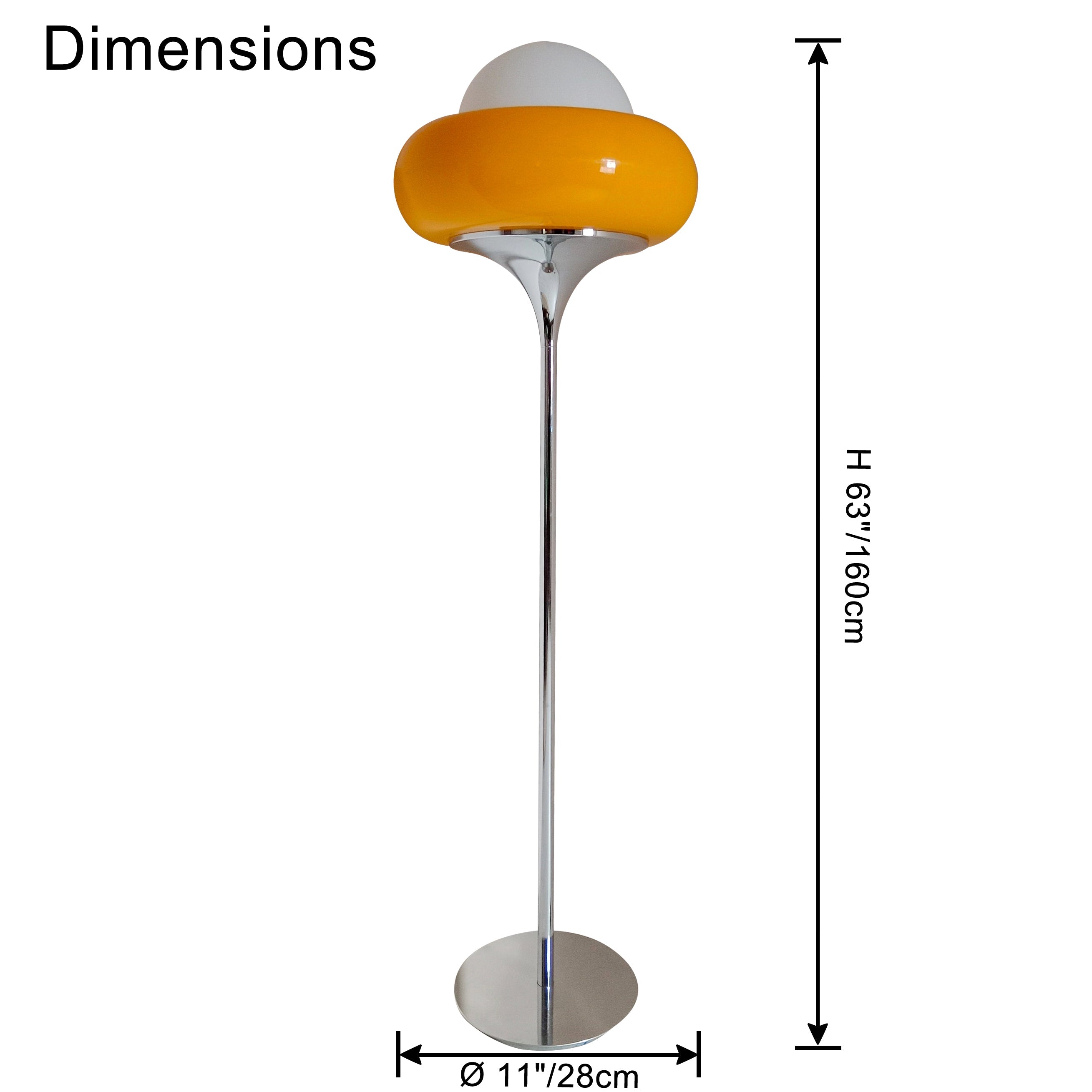 WOMO Lámpara de pie Torchiere naranja - WM7092