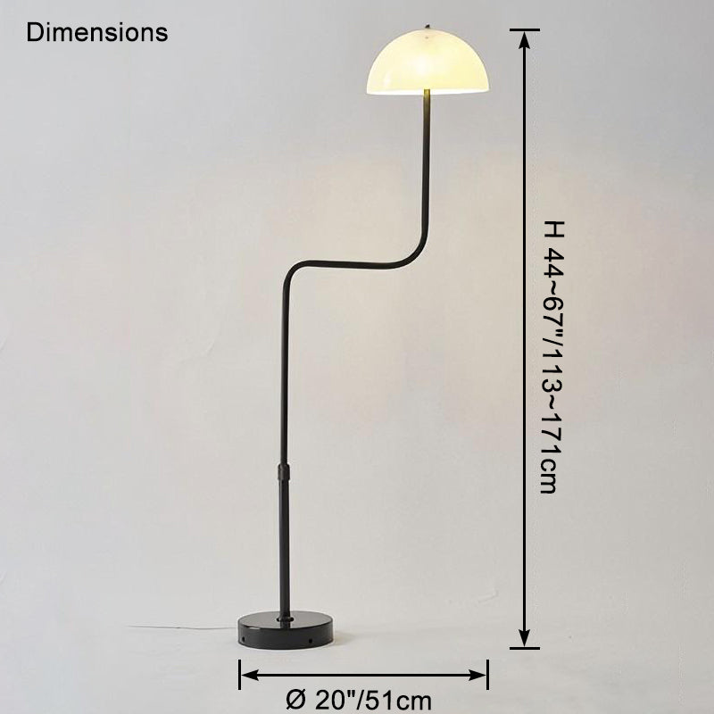 WOMO Telescopic Floor Lamp with Glass Dome - WM7097