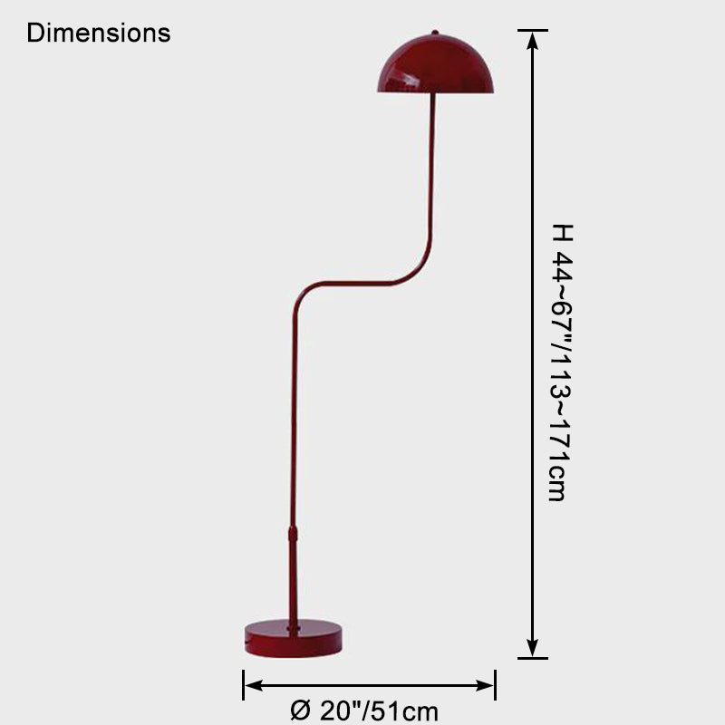 WOMO Telescopic Floor Lamp with Glass Dome - WM7097