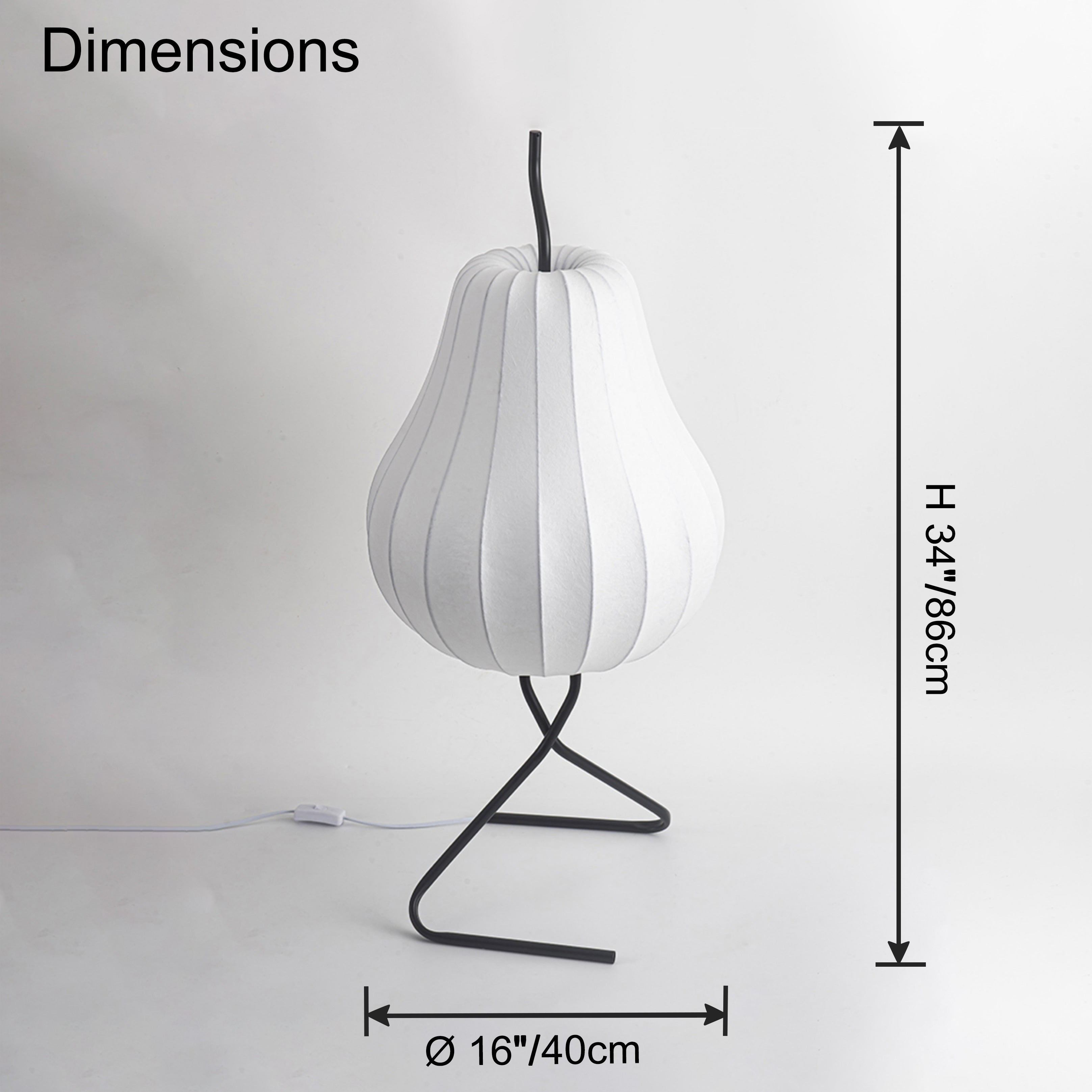 WOMO Pear Shaped Silk Floor Lamp - WM7126