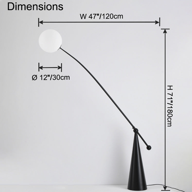 WOMO Cantilever Floor Lamp with Glass Globe - WM7129
