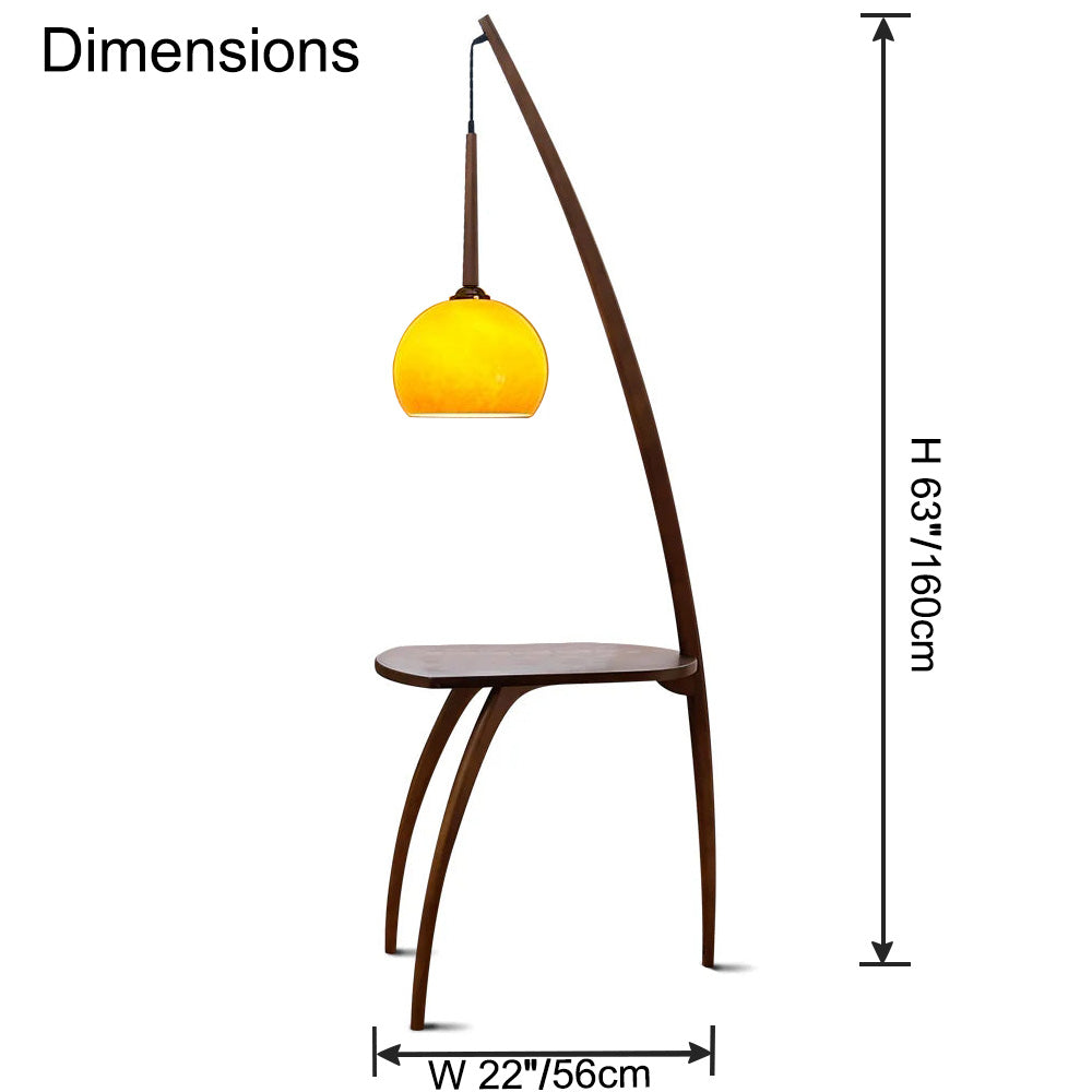 WOMO Wooden Hanging Floor Lamp with Table - WM7130