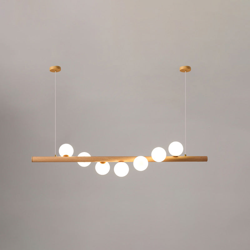 WOMO Lámparas Colgantes Lineal de Madera con Globo-WM2055