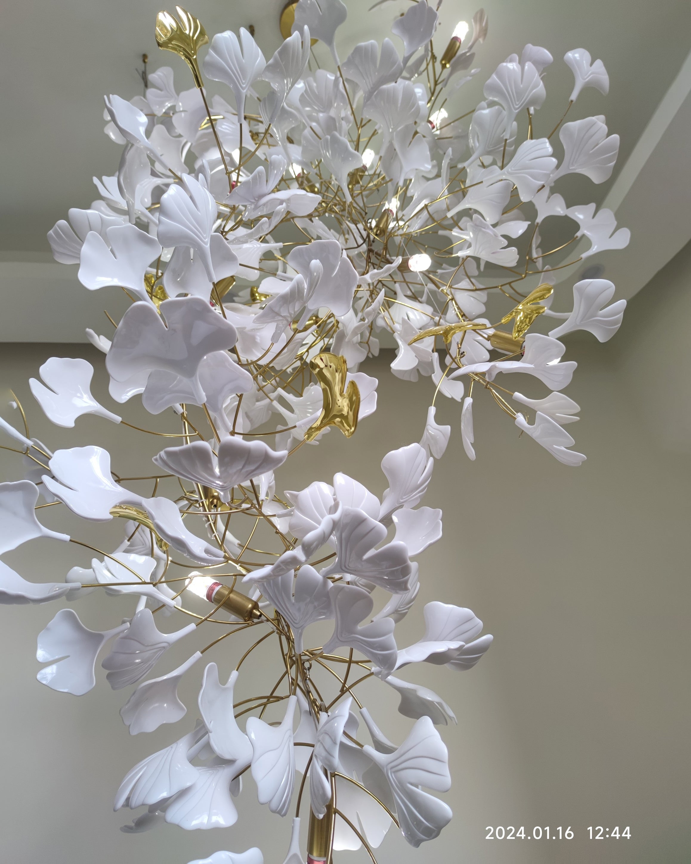 WOMO Lámparas Colgantes Gingko Cascada Larga para Vestíbulo-WM2206