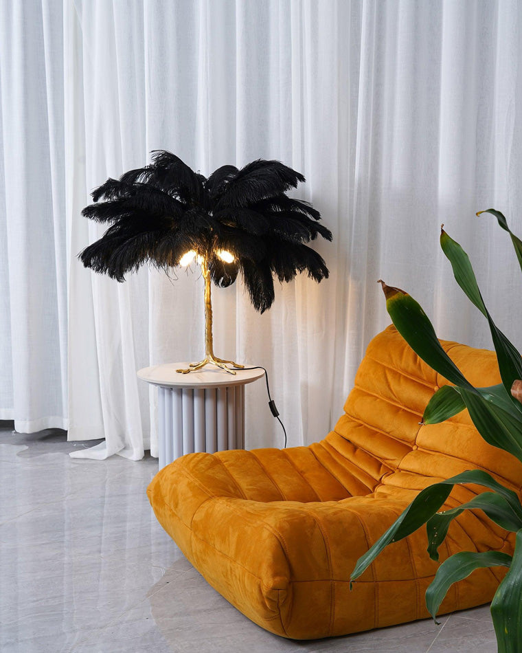 WOMO Lámparas de mesa Árbol de Palma con Plumas - WM8016