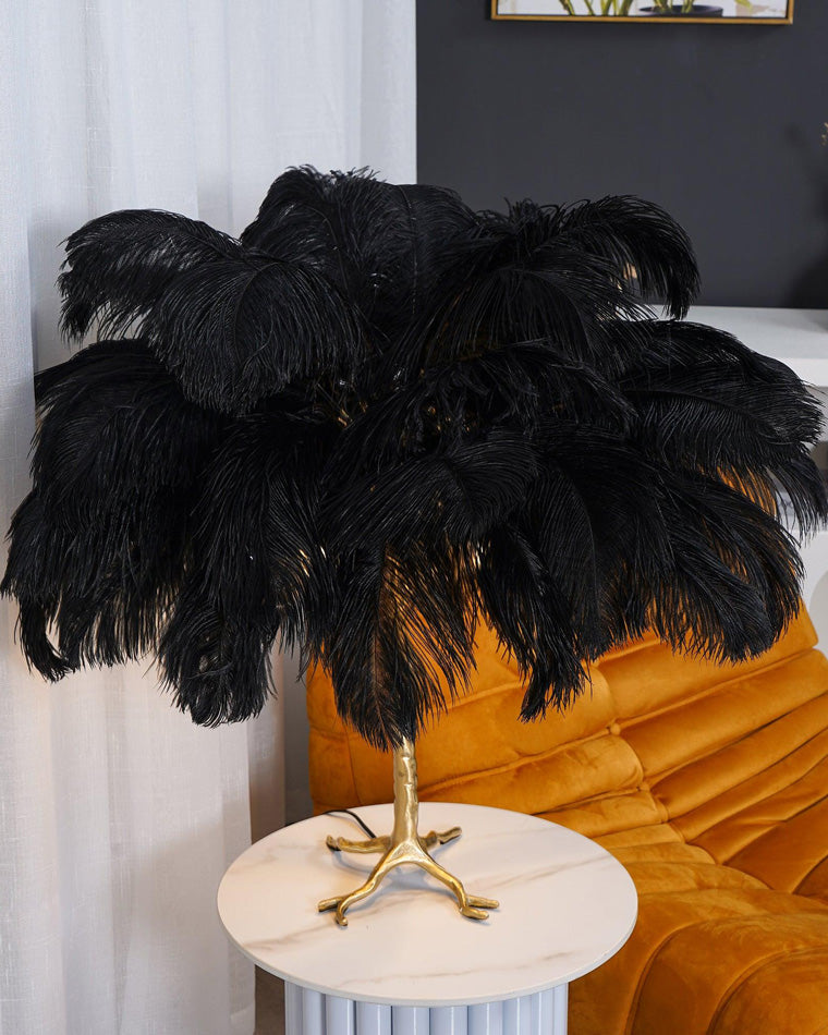 WOMO Lámparas de mesa Árbol de Palma con Plumas - WM8016