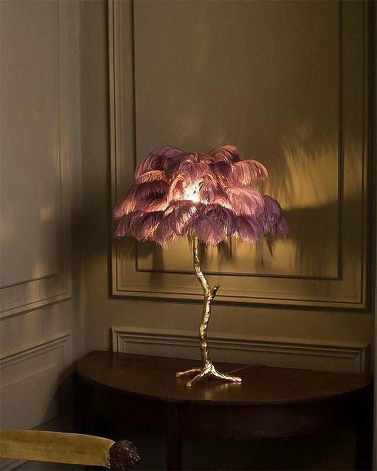 WOMO Lámparas de mesa Árbol de Palma con Plumas - WM8016