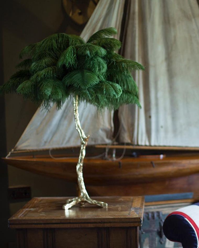 WOMO Lámparas de mesa Árbol de Palma con Plumas - WM8016