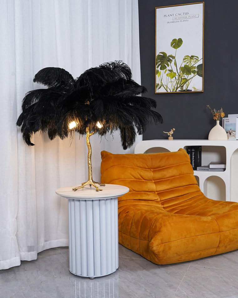 WOMO Lámparas de mesa Árbol de Palma con Plumas - WM8016